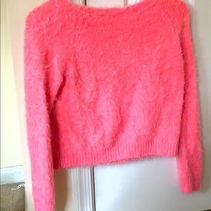 Love Live Dream Fuzzy Pink Crop Top Sweater